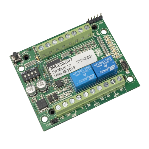 MODULO DI ESPANSIONE FILARE VULTECH MB-ES8OUT 8 USCITE (2 RELÈ + 6 OC) BUS 485
