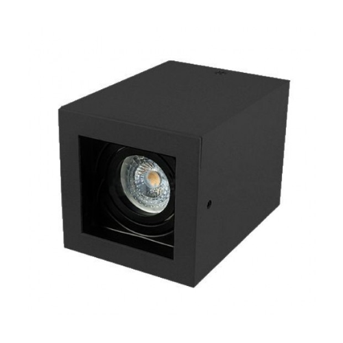 V-TAC VT-797 PORTAFARETTO ORIENTABILE QUADRATO NERO DA SOFFITTO PER LAMPADINE GU10 E GU5.3 - SKU 3631