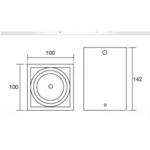 V-TAC VT-797 PORTAFARETTO ORIENTABILE QUADRATO NERO DA SOFFITTO PER LAMPADINE GU10 E GU5.3 - SKU 3631