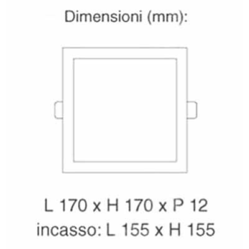 V-TAC PRO VT-612 SQ PANNELLO LED QUADRATO 12W SMD DA INCASSO CON DRIVER CON CHIP SAMSUNG COLORE BIANCO NATURALE - SKU 710