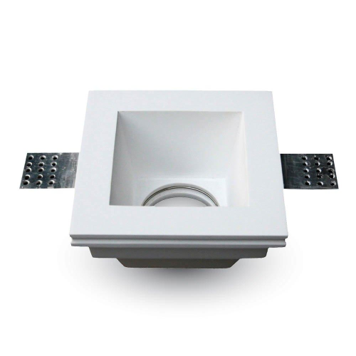 V-TAC VT 763SQ PORTAFARETTO QUADRATO DA INCASSO IN GESSO PER LAMPADINE GU10 E GU5.3 - SKU 3649