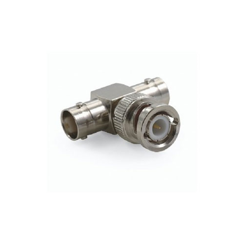 ADATTATORE COASSIALE A T DA 2 BNC FEMMINA A 1 BNC MASCHIO CU (CONF. 5PZ) - CV-AD-009