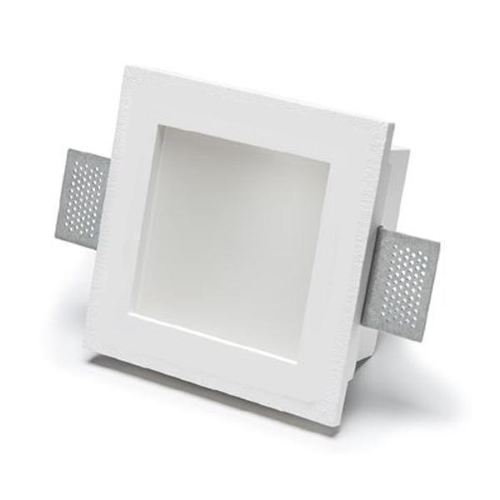 PORTAFARETTO QUADRATO DA INCASSO IN GESSO E VETRO PER LAMPADINE GU10 E GU5.3 - ART41