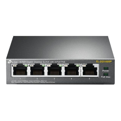 SWITCH POE 56W DESKTOP 5 PORTE GIGABIT, 4 PORTE POE 10/100/1000MBPS TP-LINK TL-SG1005P