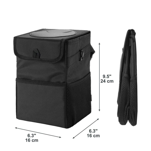 TECHSUIT - CAR ORGANIZER (CO-T3) - CESTINO AUTO PIEGHEVOLE CON TASCHE PORTAOGGETTI - NERO