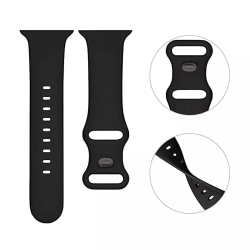 TECHSUIT - CINTURINO (W031) - APPLE WATCH 1/2/3/4/5/6/7/8/SE (38 MM / 40 MM / 41 MM) - NERO