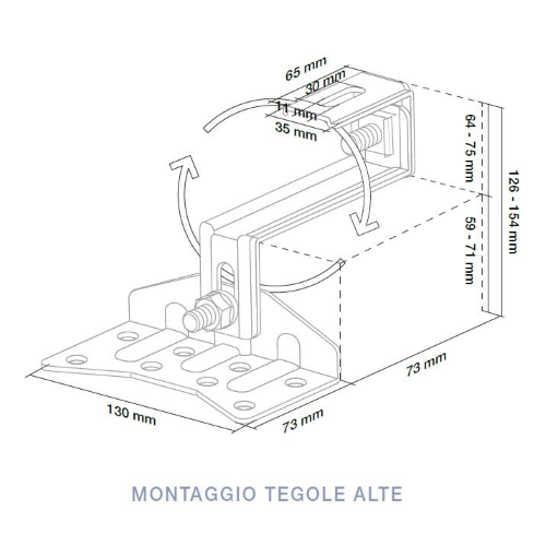 SUNKONG STAFFA UNIVERSALE PER TEGOLE IN ACCIAIO INOSSIDABILE 304