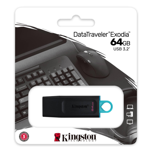 PENDRIVE 64GB USB 3.2 KINGSTON DATATRAVELER EXODIA DTX/64GB