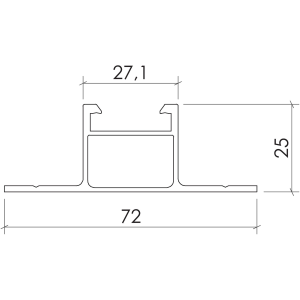 CONTACT PROFILO PER MODULI IN VERTICALE COMPLANARI ALLA LAMIERA GRECATA CONTACT FLAT SLIM PRT2264 - LUNGHEZZA 380MM