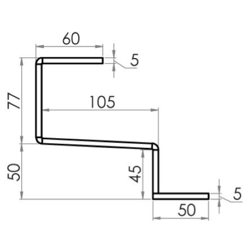 CONTACT STAFFA FISSA PER COPPI/TEGOLE STF0001 - SP. 5MM  H. 45MM