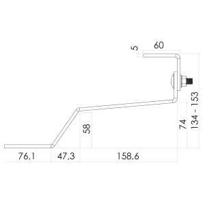 CONTACT STAFFA PARZIALMENTE REGOLABILE PER COPPI/TEGOLE STR0009 - SP. 5MM H.60/153MM
