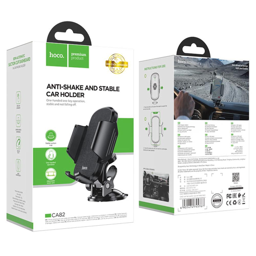 HOCO - SUPPORTO DA AUTO JUST FAST (CA82) - PER PARABREZZA E CRUSCOTTO - NERO