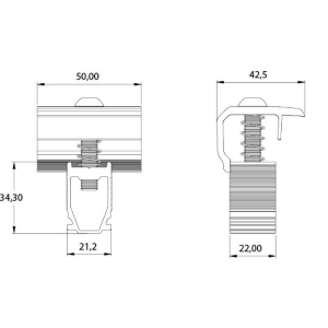 CONTACT MORSETTO TERMINALE MODULO FOTOVOLTAICO CORNICE DA 28 A 48MM STRUTTURA FISSAGGIO - NEXT KMTN2848