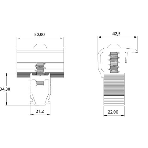 CONTACT MORSETTO TERMINALE MODULO FOTOVOLTAICO CORNICE DA 28 A 48MM STRUTTURA FISSAGGIO - NEXT KMTN2848
