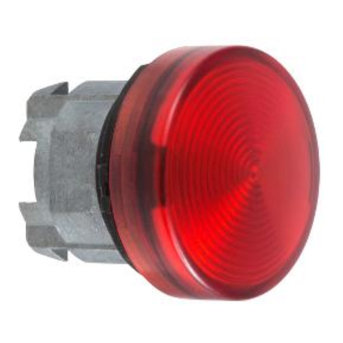TESTA LAMPADA SPIA Ø22 GEMME LISCE ROSSE