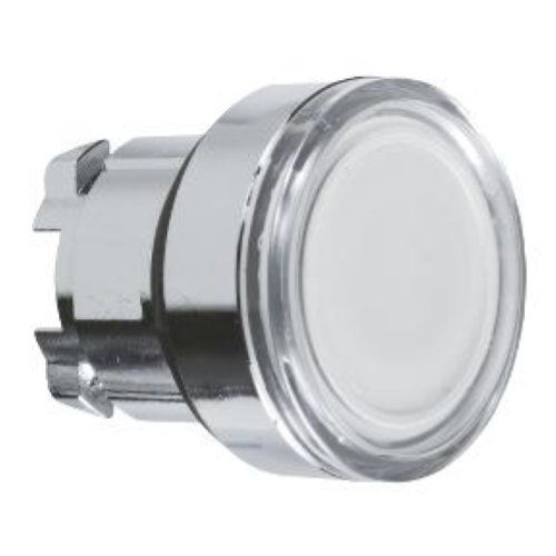 TESTA PULSANTE LUMINOSO Ø22 - BIANCO- PER LED UNIVERSALE