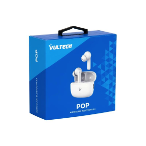 TWS AURICOLARI BLUETOOTH 5.3 VULTECH POP EP-40WH IN EAR, HI-FI STEREO CON CUSTODIA DI RICARICA FUNZIONE ENC + ANC CANCELLAZIONE DEL RUMORE - BIANCO