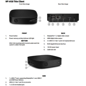 PC DESKTOP HP T430 THIN CLIENT 3VL62AT INTEL N4000/2GB/16GB/HP ThinPro