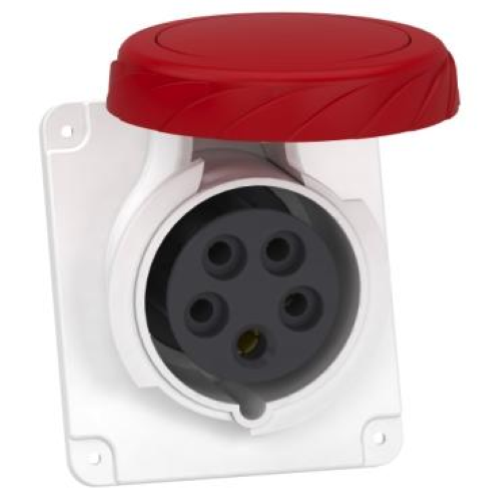 PRESA FISSA BT DA INCASSO INCLINATA IP67 16A 380V 3PNT CABLAGGIO RAPIDO