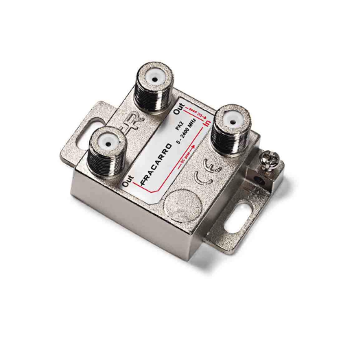 DE1-10 DERIVATORE VERTICALE A 1 VIA CON ATTENUAZIONE 10DB E CONNETTORE F IN BANDA TV E SATELLITE (5-2400MHZ)