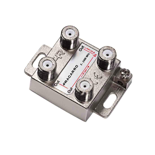 DE2-18 DERIVATORE VERTICALE A 2 VIE CON ATTENUAZIONE 18DB E CONNETTORE F IN BANDA TV E SATELLITE (5-2400MHZ)