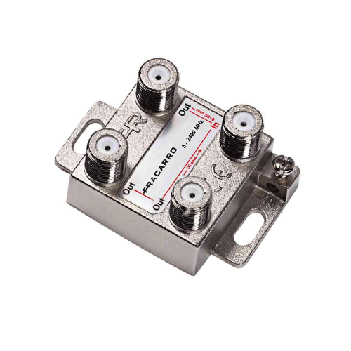 DE2-22 DERIVATORE VERTICALE A 2 VIE CON ATTENUAZIONE 22DB E CONNETTORE F IN BANDA TV E SATELLITE (5-2400MHZ)