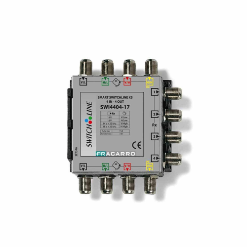 SWI4404-17 MULTISWITCH IN CASCATA A 4 INGRESSI E 4 USCITE DERIVATE CON 17DB DI ATTENUAZIONE SULLE DERIVATE UTENTE