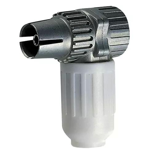 CONNETTORE TV-RD-SAT FEMMINA 90° BIANCO