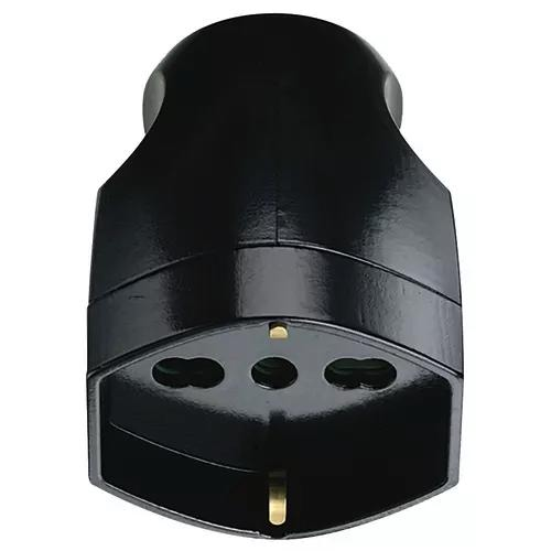 PRESA 2P+T 16A UNIVERSALE ASSIALE NERO