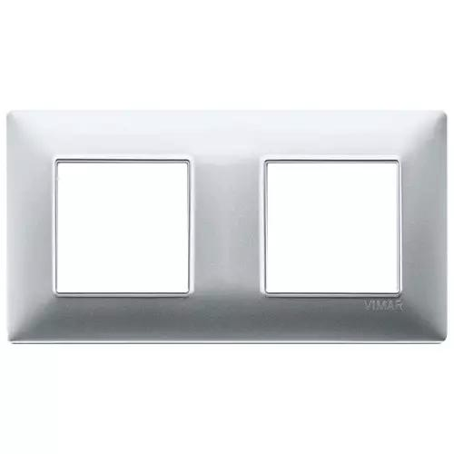 VIMAR PLANA - PLACCA 4M (2+2) INT71 ARGENTO OPACO