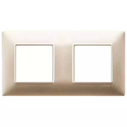 VIMAR PLANA - PLACCA 4M(2+2)INT71 CHAMPAGNE OPACO
