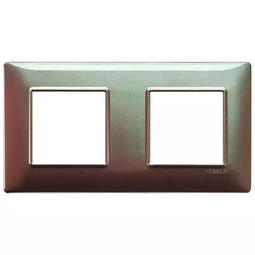VIMAR PLANA - PLACCA 4M (2+2) INT71 MARRONE MICALIZZATO