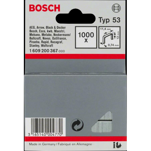 GRAFFA A FILO FINE, TIPO 53 - 11,4 X 12 X 0,74MM