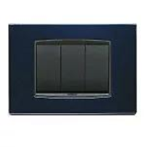 VIMAR EIKON - PLACCA CLASSIC 3M BLU TOLEDO METAL