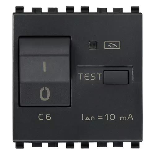 VIMAR EIKON - INTERRUTTORE AUTOMATICO MAGNETOTERMICO DIFFERENZIALE 1P+N C 6, 120-230 V 10MA GRIGIO