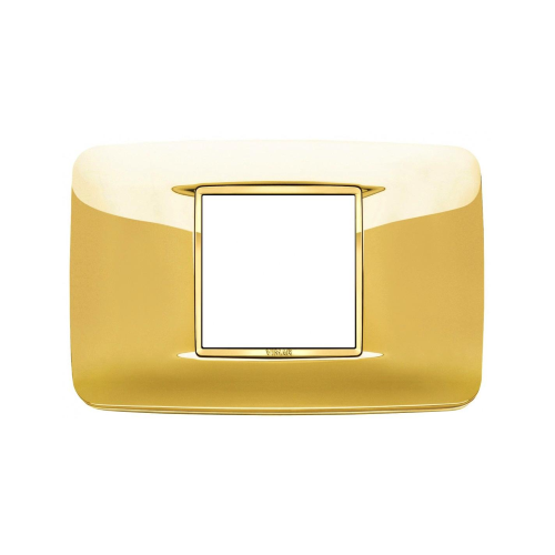 VIMAR EIKON - PLACCA ROUND 2M CENTRALI ORO LUCIDO