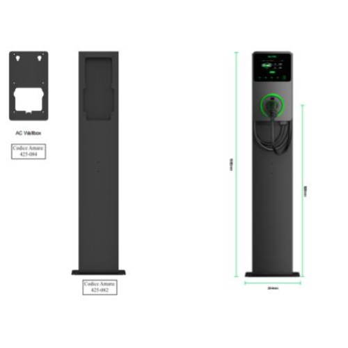 SUPPORTO MONTAGGIO A TERRA PER WALLBOX AUTEL 22KW MAXICHARGER PEDESTAL ADA