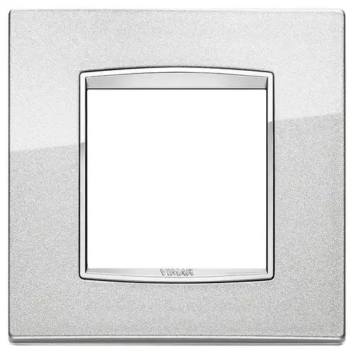 VIMAR EIKON - PLACCA CLASSIC 2M ARGENTO METAL