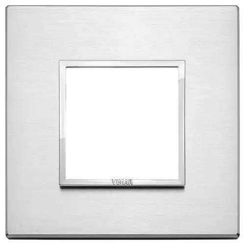 VIMAR EIKON - PLACCA 2M ALLUMINIO BRILLANTE