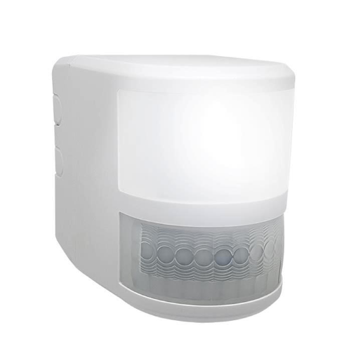 RILEVATORE DI MOVIMENTO DA PARETE A RAGGI INFRAROSSI CON LUCE DI CORTESIA CREPUSCOLARE A LED - IP54