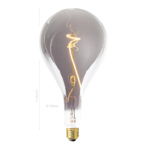 LAMPADINA LED, E27, PERA XXL A160, VETRO SMOKY, 4W, 130 LM, COLORE CALDO 2200K, FILAMENTO A TISTICO, CLASSE B, DIMMERABILE