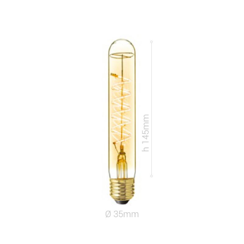 LAMPADINA LED, E27, SILURO T28, VETRO AMBRATO, 4W, 130 LM, COLORE CALDO 2000K, FILAMENTO VITE, CLASSE A+, DIMMERABILE