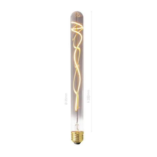 LAMPADINA LED, E27, SILURO T28, VETRO SMOKY, 4W, 130 LM, COLORE CALDO 2200K, FILAMENTO A TISTICO, CLASSE A, DIMMERABILE