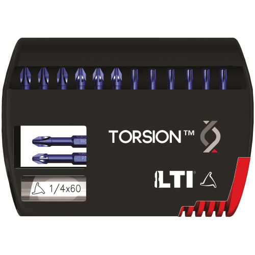 MYBIT-15 ASSORTIMENTO 12 INSERTI 1/4"X25 + 2 LAME 1/4"X50 CON PORTAINSERTI
