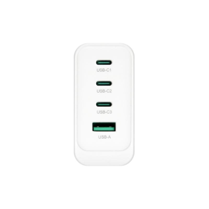 CARICATORE ADATTATORE UNIVERSALE VULTECH CC100-3C1A 3 PORTE TYPE-C 1 PORTA USB PD100 GAN PPS 100W - QC3.0- BIANCO DIMENSIONI COMPATTE
