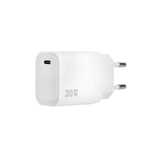 CARICATORE ADATTATORE UNIVERSALE VULTECH CC20-1C 1 PORTA TYPE-C PD20 GAN  20W - BIANCO DIMENSIONI COMPATTE