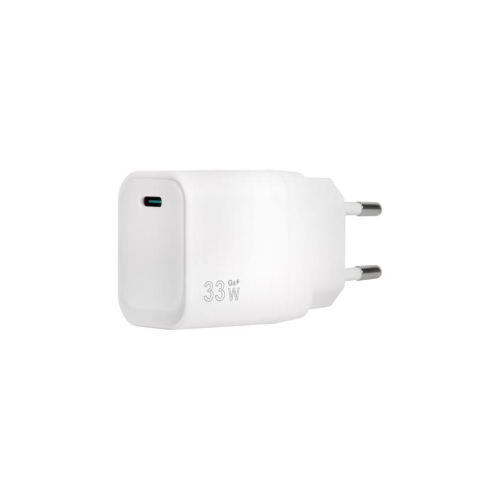 CARICATORE ADATTATORE UNIVERSALE VULTECH CC33-1C 1 PORTA TYPE-C PD30W GAN PPS 33W - BIANCO DIMENSIONI COMPATTE