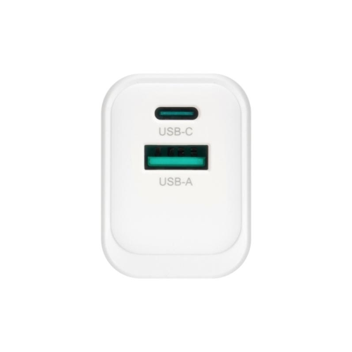 CARICATORE ADATTATORE UNIVERSALE VULTECH CC33-1C1A 1 PORTA TYPE-C PD30+ 1 PORTA USB QC3.0  GAN PPS 33W- BIANCO DIMENSIONI COMPATTE