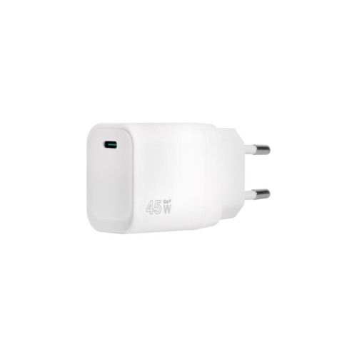 CARICATORE ADATTATORE UNIVERSALE VULTECH CC45-1C 1 PORTA TYPE-C PD45 GAN PPS 45W - BIANCO DIMENSIONI COMPATTE