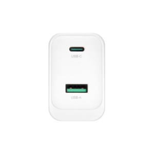 CARICATORE ADATTATORE UNIVERSALE VULTECH CC45-1C1A 1 PORTA TYPE-C 1 PORTA USB PD45 GAN PPS 45W QC3.0 - BIANCO DIMENSIONI COMPATTE